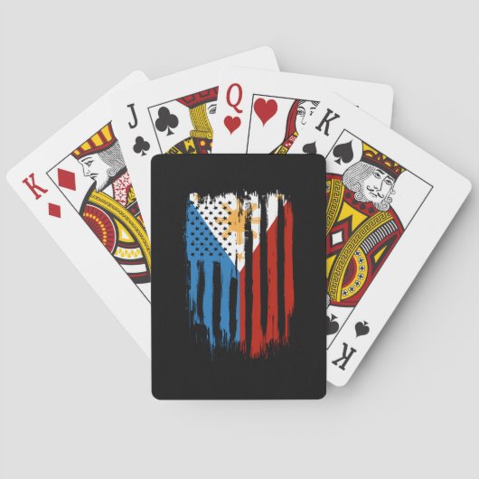 Half Amerikaans Half Filipijns Filipijns vlag Pokerkaarten (Achterkant)