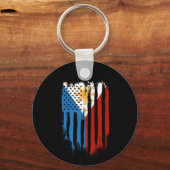 Half Amerikaans Half Filipijns Filipijns vlag Sleutelhanger (Voorkant)