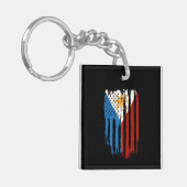Half Amerikaans Half Filipijns Filipijns vlag Sleutelhanger (Voorkant Links)