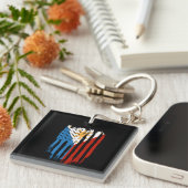 Half Amerikaans Half Filipijns Filipijns vlag Sleutelhanger (Voorkant Rechts)