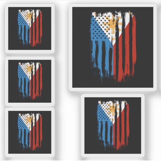 Half Amerikaans Half Filipijns Filipijns vlag Sticker (Voorkant)