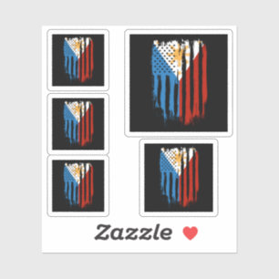 Half Amerikaans Half Filipijns Filipijns vlag Sticker