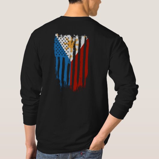 Half Amerikaans Half Filipijns Filipijns vlag T-shirt (Achterkant)