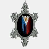Half Amerikaans Half Filipijns Filipijns vlag Tin Sneeuwvlok Ornament (Links)