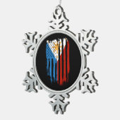 Half Amerikaans Half Filipijns Filipijns vlag Tin Sneeuwvlok Ornament (Rechts)