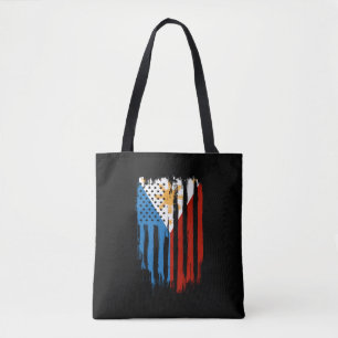 Half Amerikaans Half Filipijns Filipijns vlag Tote Bag