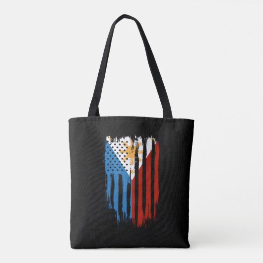 Half Amerikaans Half Filipijns Filipijns vlag Tote Bag (Achterkant)