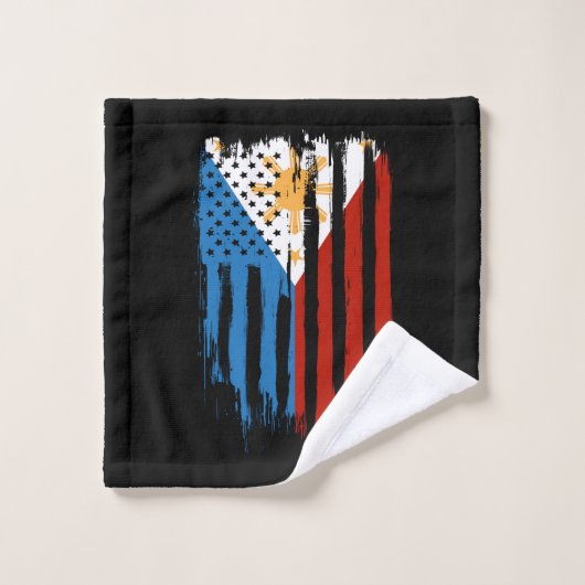 Half Amerikaans Half Filipijns Filipijns vlag Washandje (Wasdoekje)