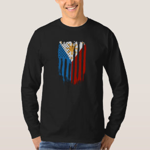 Half Amerikaans Half Filipijns Vlag Filipijnen T-shirt