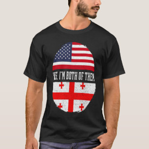 Half Amerikaans Half Georgisch VS Vlag Georgië Her T-shirt