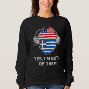 Half Amerikaans Half Grieks USA Griekenland Vlag H Trui