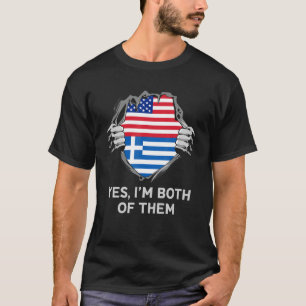 Half Amerikaans Half Grieks VS Griekenland Vlag Ma T-shirt