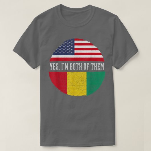 Half Amerikaans Half Guinees USA Vlag Guinee Erfgo T-shirt (Design voorkant)