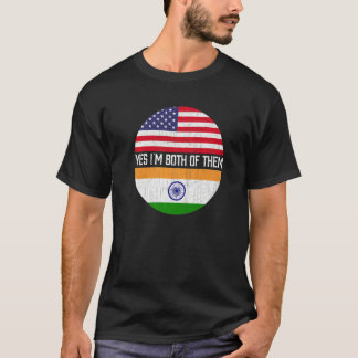 Half Amerikaans Half Indiaas VS Vlag Familie Erfgo T-shirt