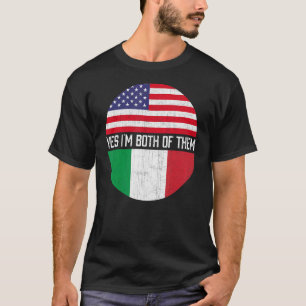 Half Amerikaans Half Italiaans Amerikaans Vlag Fam T-shirt