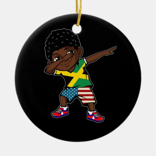 Half-Amerikaans half-Jamaicaans Kind Jamaica vlag  Keramisch Ornament (Voorkant)
