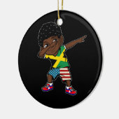 Half-Amerikaans half-Jamaicaans Kind Jamaica vlag  Keramisch Ornament (Links)