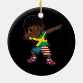 Half-Amerikaans half-Jamaicaans Kind Jamaica vlag  Keramisch Ornament (Achterkant)