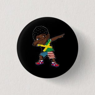 Half-Amerikaans half-Jamaicaans Kind Jamaica vlag  Ronde Button 3,2 Cm