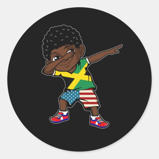 Half-Amerikaans half-Jamaicaans Kind Jamaica vlag  Ronde Sticker (Voorkant)