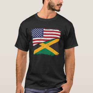 Half Amerikaans Half Jamaicaans Vlag van de VS Vla T-shirt