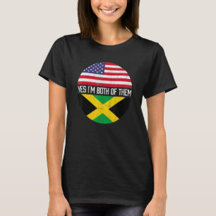 Half-Amerikaans half-Jamaicaanse Amerikaanse vlagf T-shirt