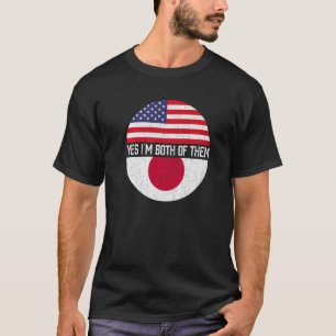 Half Amerikaans Half Japans VS Vlag Familie Herita T-shirt