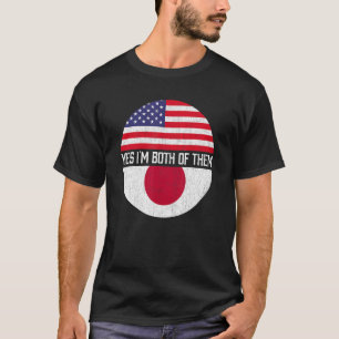 Half Amerikaans Half Japans VS Vlag Familie Herita T-shirt