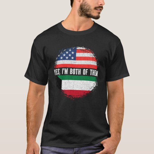 Half-Amerikaans Half-Koeweit Vlag Koeweit T-shirt (Voorkant)