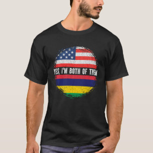 Half-Amerikaans half Mauritius VS vlag Mauritius T-shirt