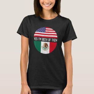 Half Amerikaans Half Mexicaans VS Vlag Familie Erf T-shirt