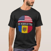Half Amerikaans Half Moldavisch VS Vlag Moldavië H T-shirt (Voorkant)