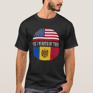 Half Amerikaans Half Moldavisch VS Vlag Moldavië H T-shirt