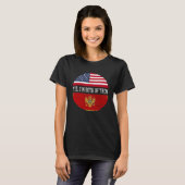 Half Amerikaans Half Montenegrijns Vlag van de VS  T-shirt (Voorkant volledig)