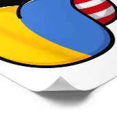 Half Amerikaans Half Oekraïens Vlag Van De Vs Gebo Poster (Hoek)