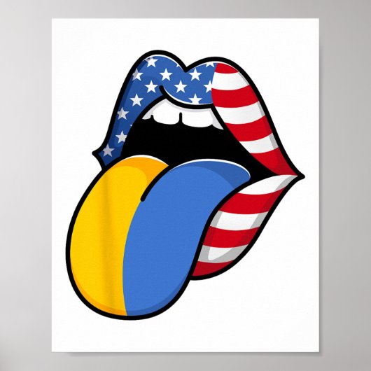 Half Amerikaans Half Oekraïens Vlag Van De Vs Gebo Poster (Voorkant)