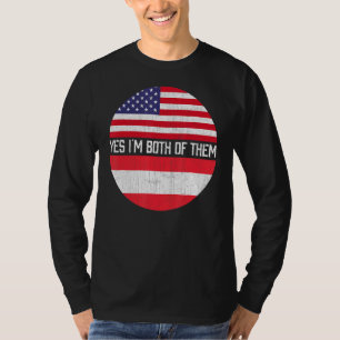 Half Amerikaans Half Oostenrijks VS Vlag Familie H T-shirt