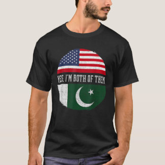 Half Amerikaans Half Pakistaans VS Vlag Pakistan H T-shirt