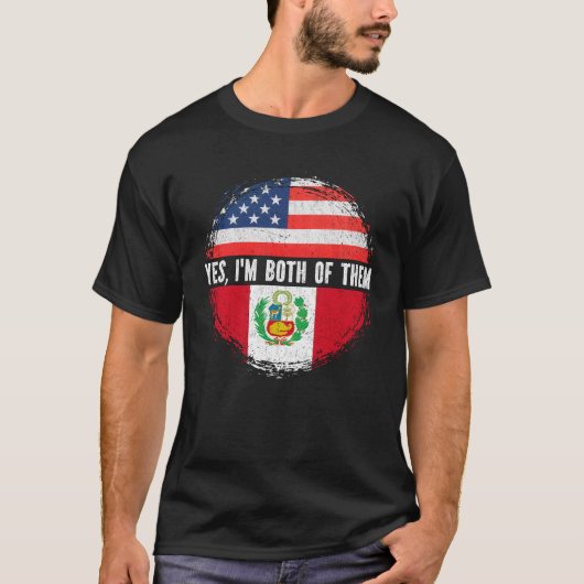 Half-Amerikaans half Peruaans Amerikaans erfgoed T-shirt (Voorkant)