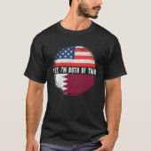 Half-Amerikaans half-Qatari Verenigde Staten van d T-shirt (Voorkant)