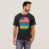 Half-Amerikaans half-Rwandese Amerikaanse vlagfami T-shirt (Voorkant volledig)