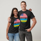 Half-Amerikaans half-Rwandese Amerikaanse vlagfami T-shirt (Unisex)