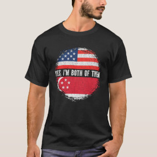 Half-Amerikaans Half Singapore Verenigde Staten T-shirt