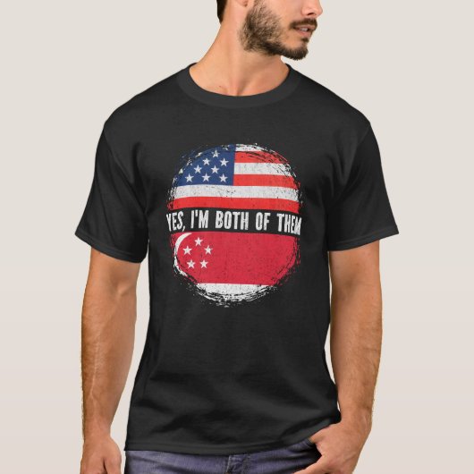 Half-Amerikaans Half Singapore Verenigde Staten T-shirt (Voorkant)