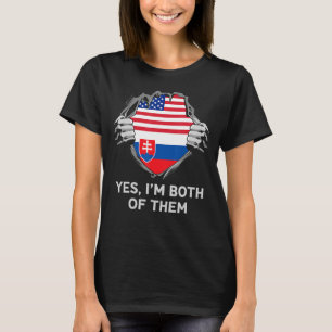 Half Amerikaans Half Slowaaks USA Slowakije Vlag M T-shirt