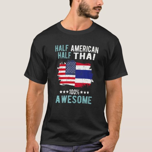 Half Amerikaans Half Thais T-shirt (Voorkant)