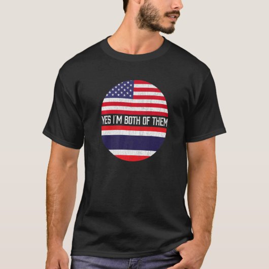 Half Amerikaans Half Thais VS vlag familie erfgoed T-shirt (Voorkant)