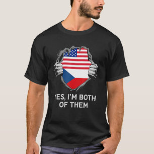 Half Amerikaans Half Tsjechisch USA Tsjechisch Vla T-shirt