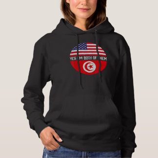 Half Amerikaans Half Tunesisch VS Vlag Familie Her Hoodie