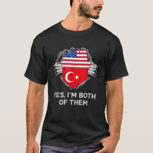 Half Amerikaans Half Turks VS Turkije Vlag Mannen  T-shirt